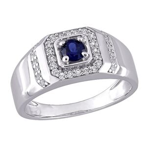 Elegant Silver and Blue Gemstone Ring